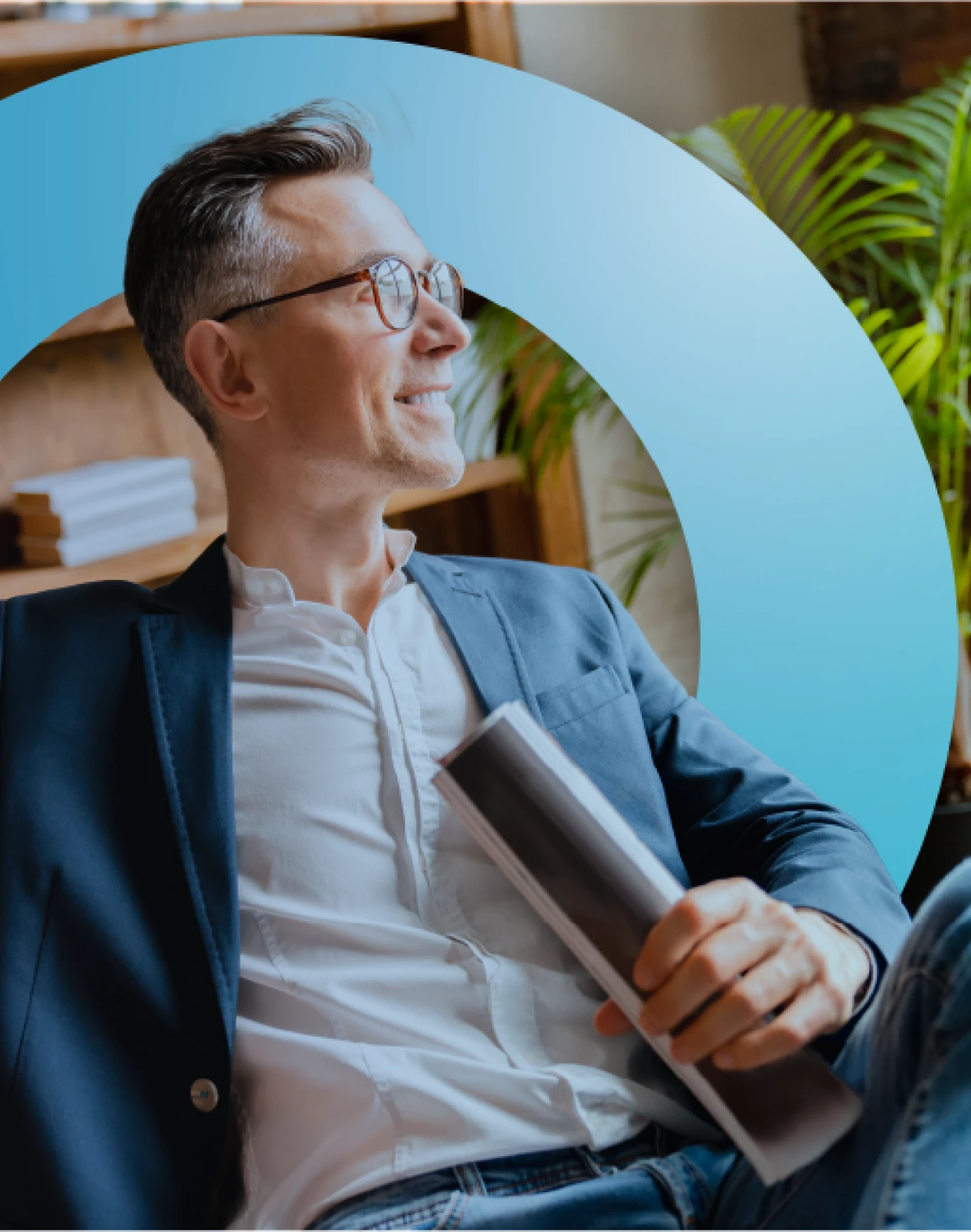 Man holding papers with Monex Iso on background